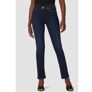 Hudson Jeans Nico Mid Rise Straight-Leg Jeans Side Slits Mercy